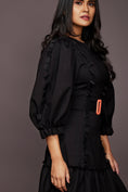 Load image into Gallery viewer, Black Backless Dress With Cutwork Detailing