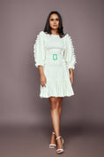 Load image into Gallery viewer, White Ruffle Backless Dress With Cutwork