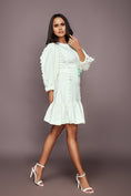 Load image into Gallery viewer, White Ruffle Backless Dress With Cutwork