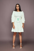 Load image into Gallery viewer, White Ruffle Backless Dress With Cutwork