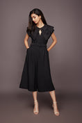 Load image into Gallery viewer, Black Loose Fit Jumpsuit With Detachable Collar