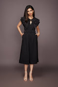 Load image into Gallery viewer, Black Loose Fit Jumpsuit With Detachable Collar
