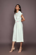 Load image into Gallery viewer, White Jumpsuit With Detachable Collar