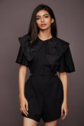 Load image into Gallery viewer, Black Playsuit With Detachable Collar
