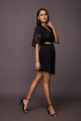 Load image into Gallery viewer, Black Cutout Dress With Cutwork