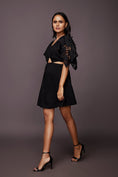 Load image into Gallery viewer, Black Cutout Dress With Cutwork