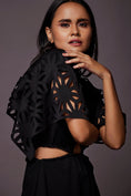 Load image into Gallery viewer, Black Cutout Dress With Cutwork