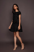 Load image into Gallery viewer, Black Suede Embroidered Short Dress