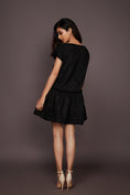 Load image into Gallery viewer, Black Suede Embroidered Short Dress