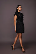 Load image into Gallery viewer, Black Short Dress With Embroidered Applique