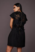 Load image into Gallery viewer, Black Short Dress With Embroidered Applique