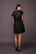 Load image into Gallery viewer, Black Short Dress With Embroidered Applique