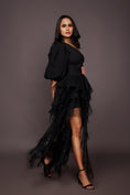 Load image into Gallery viewer, Black Bodysuit With Ruffled Skirt