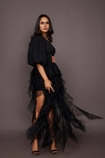 Load image into Gallery viewer, Black Bodysuit With Ruffled Skirt