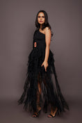 Load image into Gallery viewer, Black Bodysuit With Ruffled Skirt