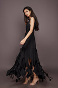 Load image into Gallery viewer, Black Ruffled Dress With Neon Detailing