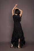 Load image into Gallery viewer, Black Ruffled Dress With Neon Detailing