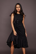 Load image into Gallery viewer, Black Dress With Embroidered Flower