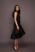Load image into Gallery viewer, Black Dress With Embroidered Flower