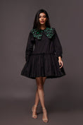 Load image into Gallery viewer, Black Dress With Detachable Collar