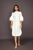 Load image into Gallery viewer, White Shirt Dress With Layered Sleeves