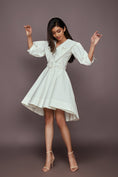 Load image into Gallery viewer, White Dress With Attached Collar And Belt