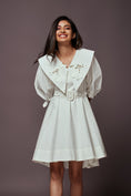 Load image into Gallery viewer, White Dress With Attached Collar And Belt