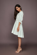 Load image into Gallery viewer, White Dress With Attached Collar And Belt