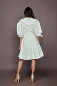 Load image into Gallery viewer, White Dress With Attached Collar And Belt