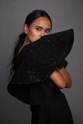 Load image into Gallery viewer, Black One Shoulder Dress With Cutout At Waist Sequence Attached Belt and Sleeve
