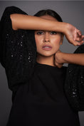 Load image into Gallery viewer, Black Co-Ord Set With Oversized Sequence Sleeves