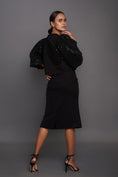 Load image into Gallery viewer, Black Co-Ord Set With Oversized Sequence Sleeves