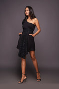 Load image into Gallery viewer, Black Playsuit With Sequin Sleeves And Belt