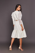 Load image into Gallery viewer, White Side Cutout Dress With Sequin Sleeves