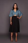 Load image into Gallery viewer, Black & Teal Midi Length Dress