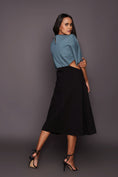 Load image into Gallery viewer, Black & Teal Midi Length Dress