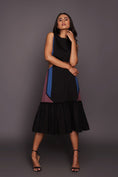 Load image into Gallery viewer, Black Multi Block Dress With Bottom Ruffles