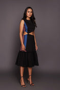Load image into Gallery viewer, Black Multi Block Dress With Bottom Ruffles