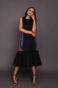 Load image into Gallery viewer, Black Multi Block Dress With Bottom Ruffles