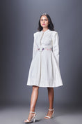 Load image into Gallery viewer, White Jacket Dress With Hand Embroidered Belt