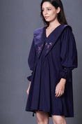 Load image into Gallery viewer, Purple Dress With Hand Embroidered Sailor Collars