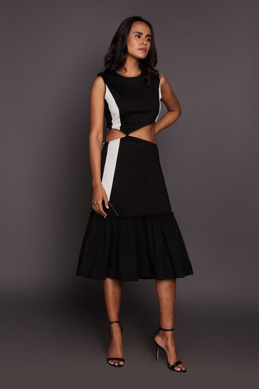 B&W Panel Dress (Comes With Belt)