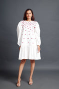 Load image into Gallery viewer, White Short Backless Dress With Embroidery