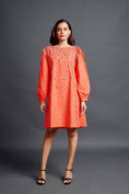 Load image into Gallery viewer, Orange Dress With Knotted Back