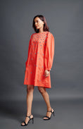 Load image into Gallery viewer, Orange Dress With Knotted Back