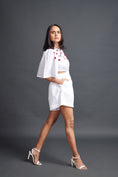 Load image into Gallery viewer, White Backless Playsuit With Embroidery