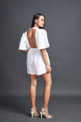 Load image into Gallery viewer, White Backless Playsuit With Embroidery