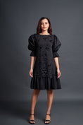 Load image into Gallery viewer, Black Hand Embroidered Cutwork Dress