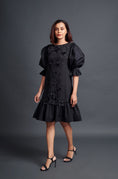 Load image into Gallery viewer, Black Hand Embroidered Cutwork Dress