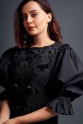 Load image into Gallery viewer, Black Hand Embroidered Cutwork Dress